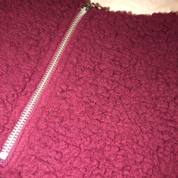 Burgundy Sherpa Hoodie - Picture 3 of 3